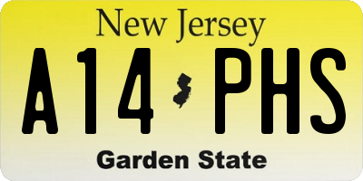 NJ license plate A14PHS