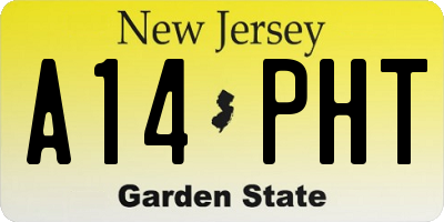 NJ license plate A14PHT