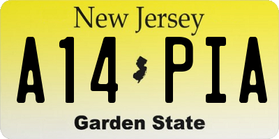 NJ license plate A14PIA