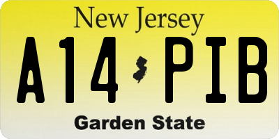 NJ license plate A14PIB