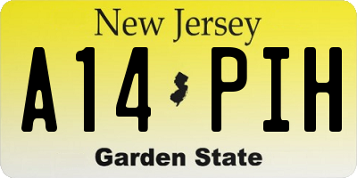 NJ license plate A14PIH