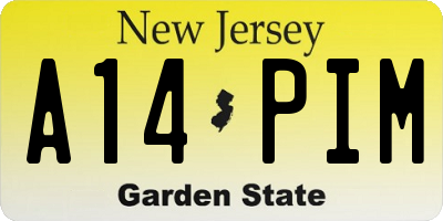 NJ license plate A14PIM