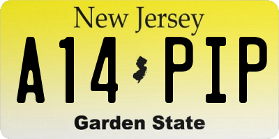 NJ license plate A14PIP