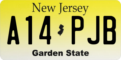 NJ license plate A14PJB