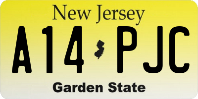 NJ license plate A14PJC