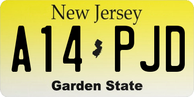 NJ license plate A14PJD