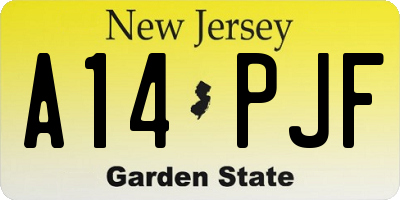 NJ license plate A14PJF