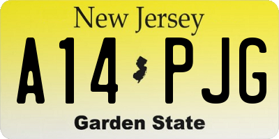 NJ license plate A14PJG
