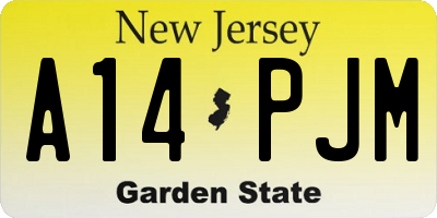 NJ license plate A14PJM