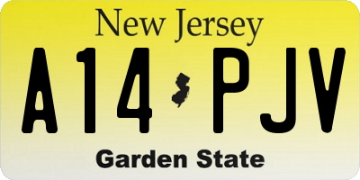 NJ license plate A14PJV