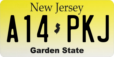 NJ license plate A14PKJ