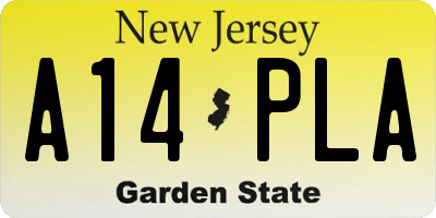 NJ license plate A14PLA