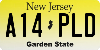 NJ license plate A14PLD