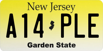 NJ license plate A14PLE
