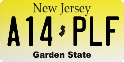 NJ license plate A14PLF