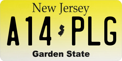 NJ license plate A14PLG