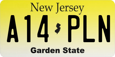 NJ license plate A14PLN