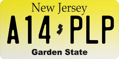 NJ license plate A14PLP