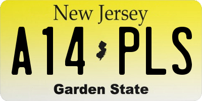 NJ license plate A14PLS