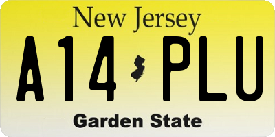 NJ license plate A14PLU