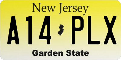 NJ license plate A14PLX