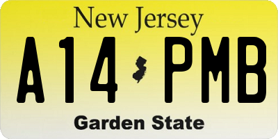 NJ license plate A14PMB