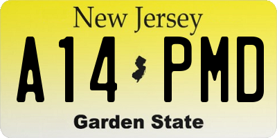 NJ license plate A14PMD
