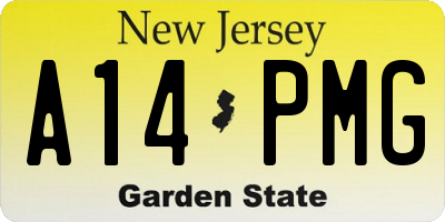 NJ license plate A14PMG