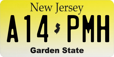 NJ license plate A14PMH