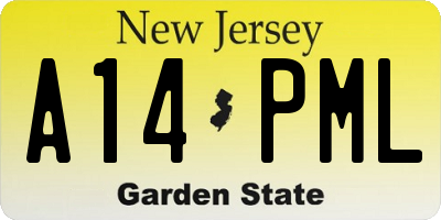 NJ license plate A14PML