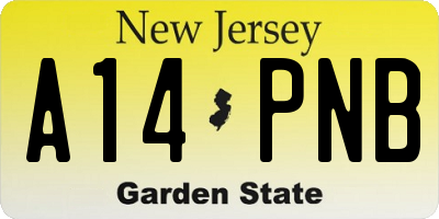 NJ license plate A14PNB
