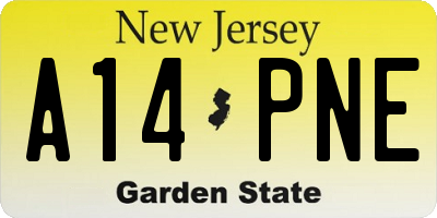 NJ license plate A14PNE