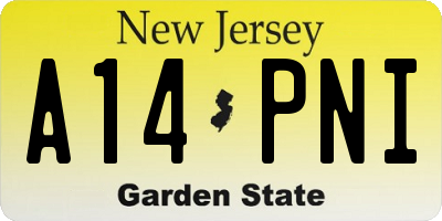 NJ license plate A14PNI