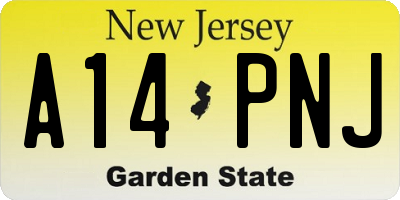 NJ license plate A14PNJ
