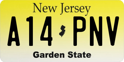 NJ license plate A14PNV
