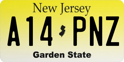 NJ license plate A14PNZ