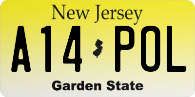 NJ license plate A14POL