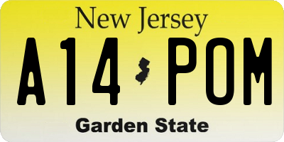NJ license plate A14POM