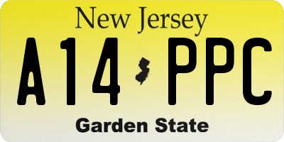 NJ license plate A14PPC