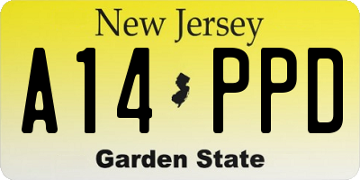 NJ license plate A14PPD