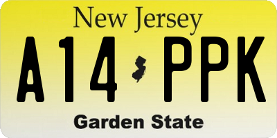 NJ license plate A14PPK