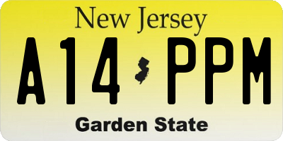 NJ license plate A14PPM