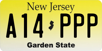 NJ license plate A14PPP