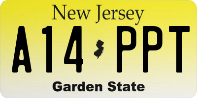 NJ license plate A14PPT