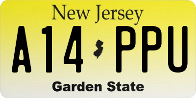 NJ license plate A14PPU