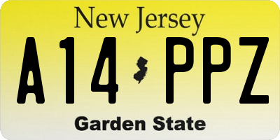 NJ license plate A14PPZ