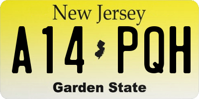 NJ license plate A14PQH
