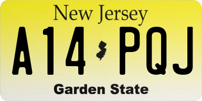 NJ license plate A14PQJ