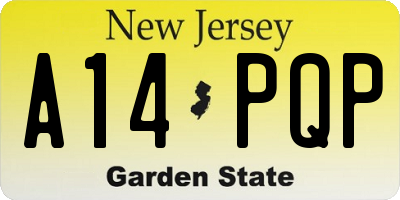 NJ license plate A14PQP