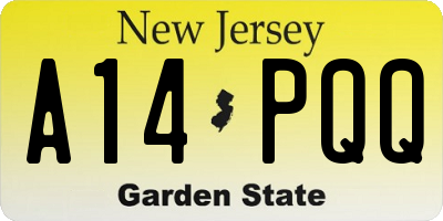 NJ license plate A14PQQ